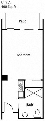 1 Bedroom 1 Bathroom Floor Plan 1 Bedroom 1 Bathroom Floor Plan at Cogir of Queen Anne, Seattle, WA, 98109